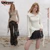 Women's Ruffle Flared Sleeve Long Top