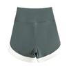 Pantaloncini da Yoga da Donna a Vita Alta a Compressione Allenamento Corsa Pantaloncini Base Colore Patchwork Vestibilità Slim Sollevamento Glutei Leggings Sottili
