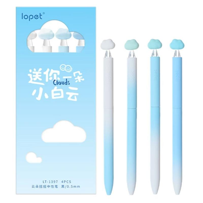 

4Pcs/Set Cute Cloud Series Gel Pen 0.5mm Gradient Colour Gel Ink Pens for Student Quick Drying Writting Pen School Office Supply Holiday Gift Novelty Random style 4Pcs