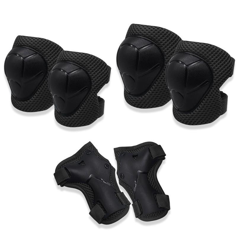 Kids Cycling Protective Gear Set - Knee Wrist Hand Guards Bike Scooter Balance Safety Black