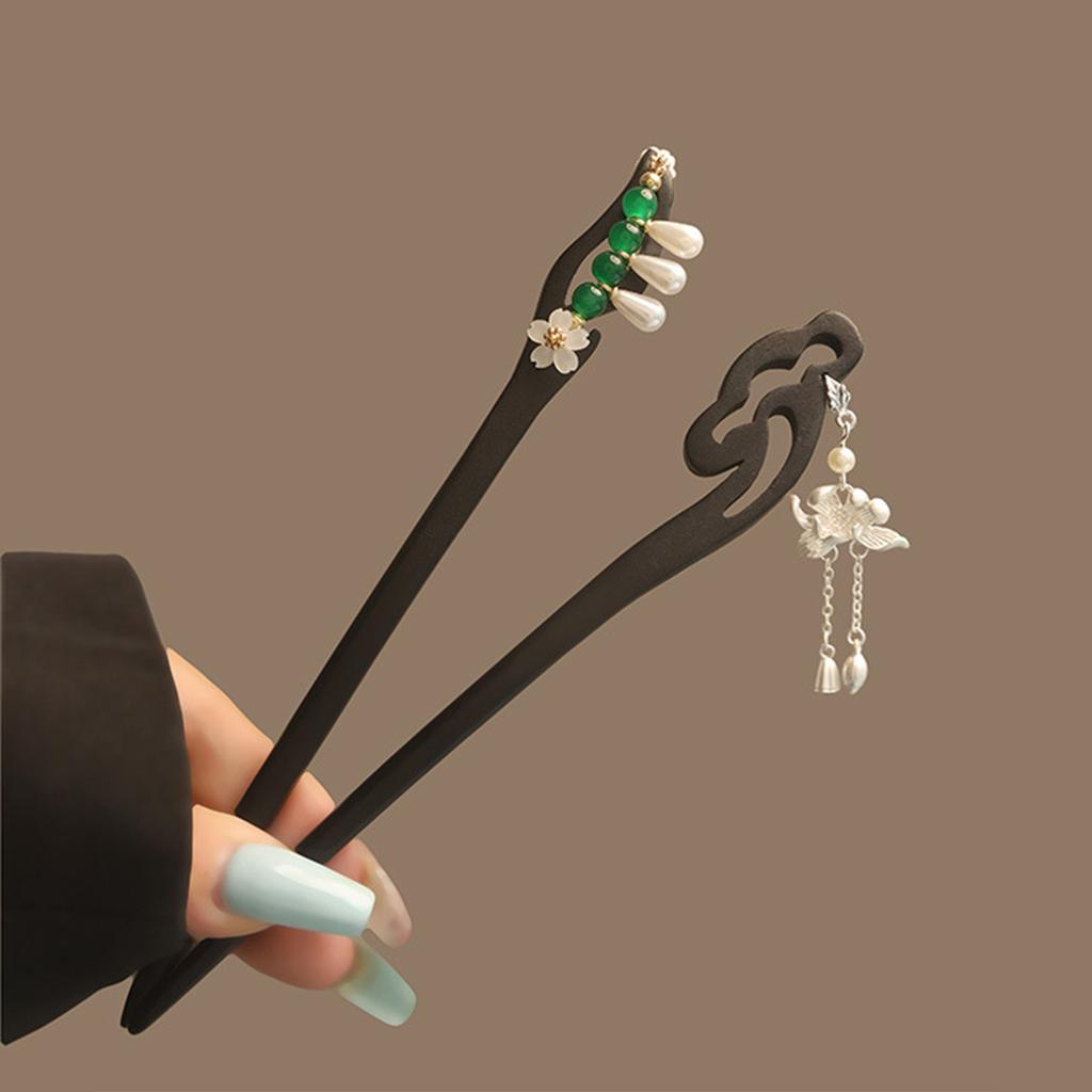 Chinese Style Wood Hairpin Vintage Lotus Hair Stick Handmade Rosewood Hair Accessories for Women Vintage Hair Clips 1pcs