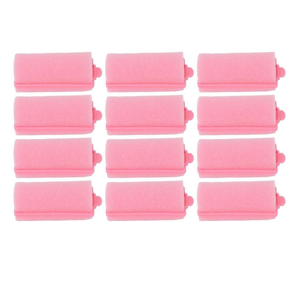 12pcs Pink Soft Hair Curler Soft Hair Roller Set Styling Tool Foam Hair Roller Home Salon