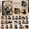 Reading Cat Advent Calendar Blind Box Ornaments Set - Christmas Holiday Countdown Decorations for Cat Lovers
