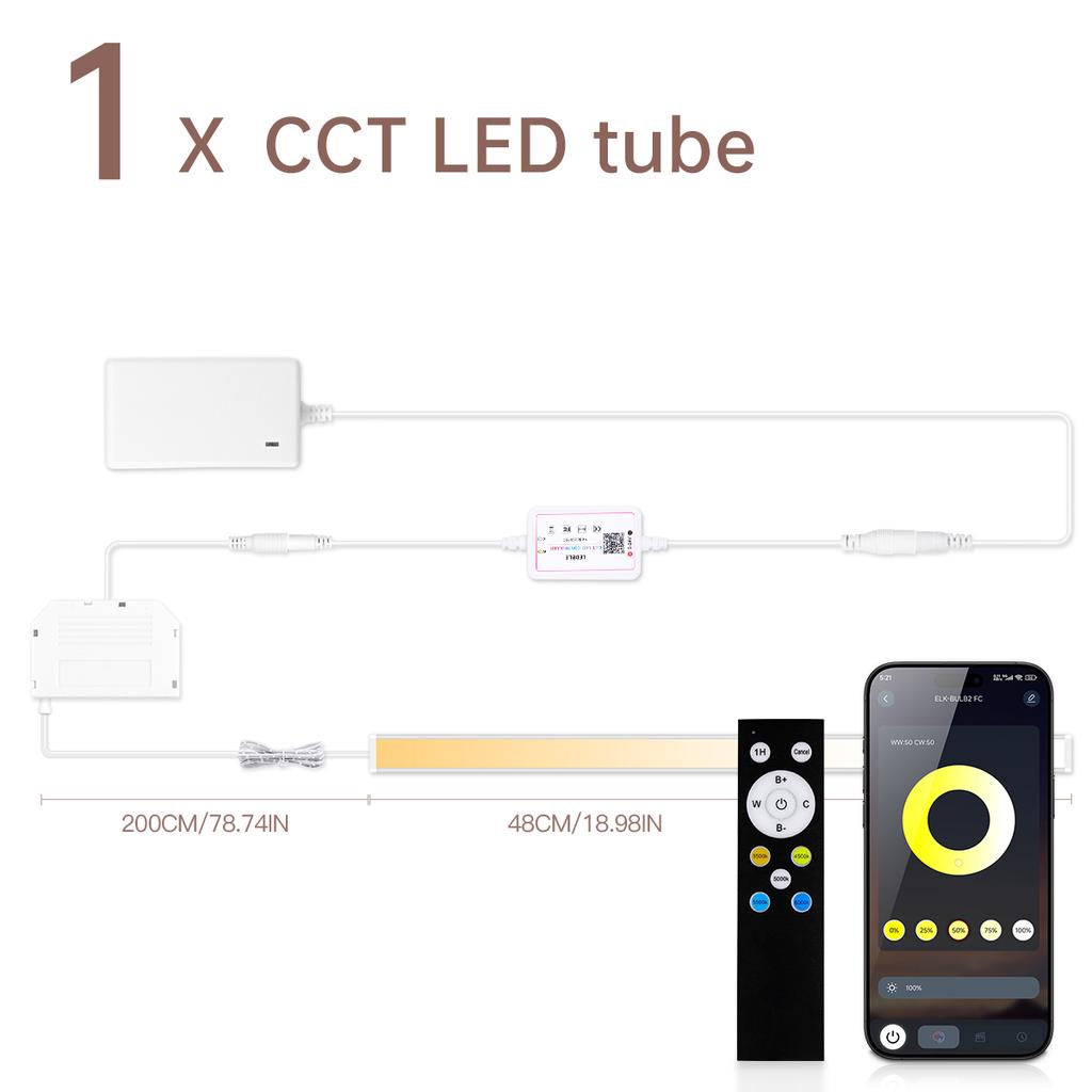 Control por APP Bluetooth 2700K-6500K Regulable CCT Barra de Luz LED DIY Luz Inteligente para Armario Debajo de Gabinete Decoración Acústica de Pared con Panel de Madera
