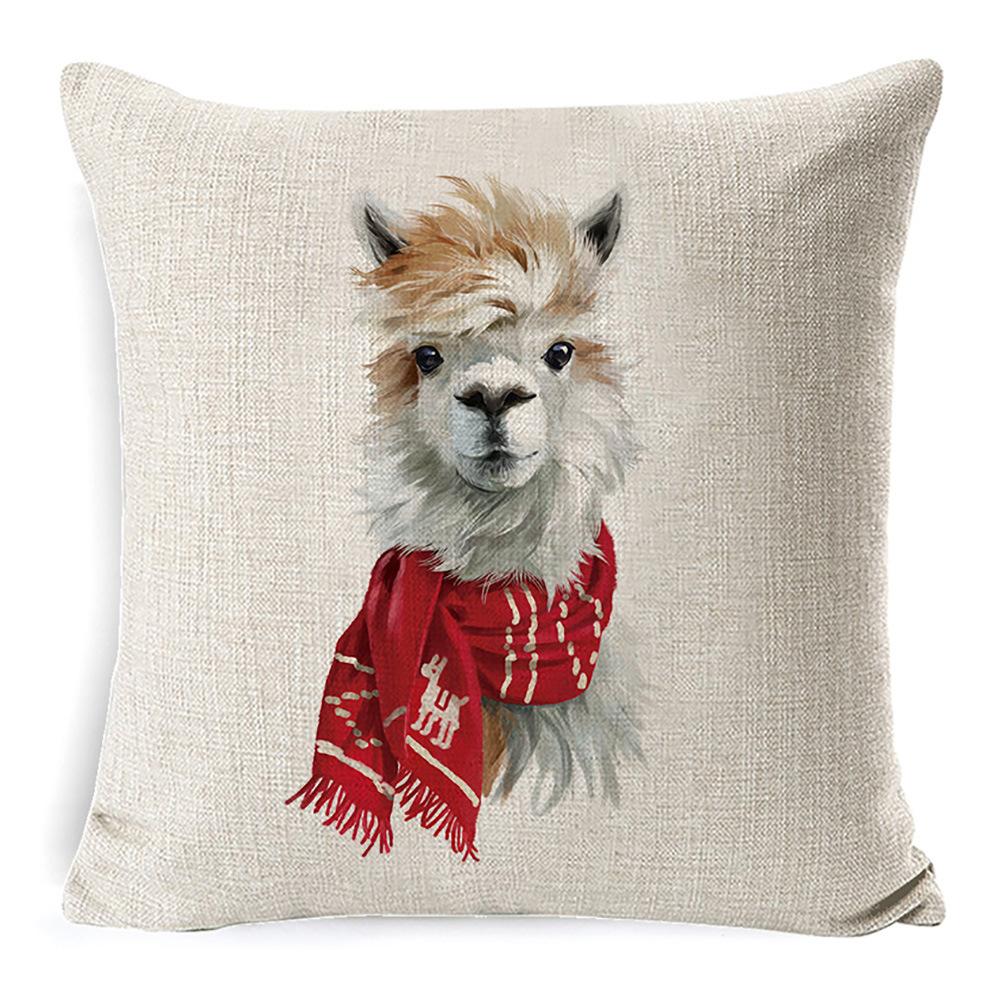 African Animal Linen Cushion Cover Office Sofa Cushion Office Lumbar Pillow Small Pillow