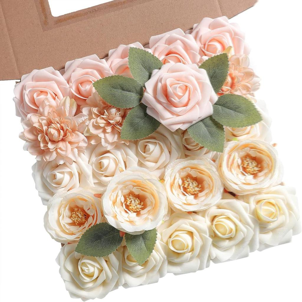 Simulierter Blumenkasten Geburtstag Heiratsantrag Blumenkopf mit Stiel Hochzeit Braut Blumen halten Atmosphärendekoration Blumen 1 Box
