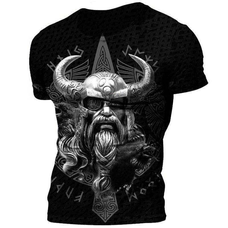 Summer New Trendy Men's Loose Breathable Round Neck Short Sleeve 3D Digital Printed Sports T-shirt