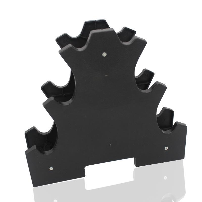 Three-Tier Plastic Coated Dumbbell Rack for Home Fitness