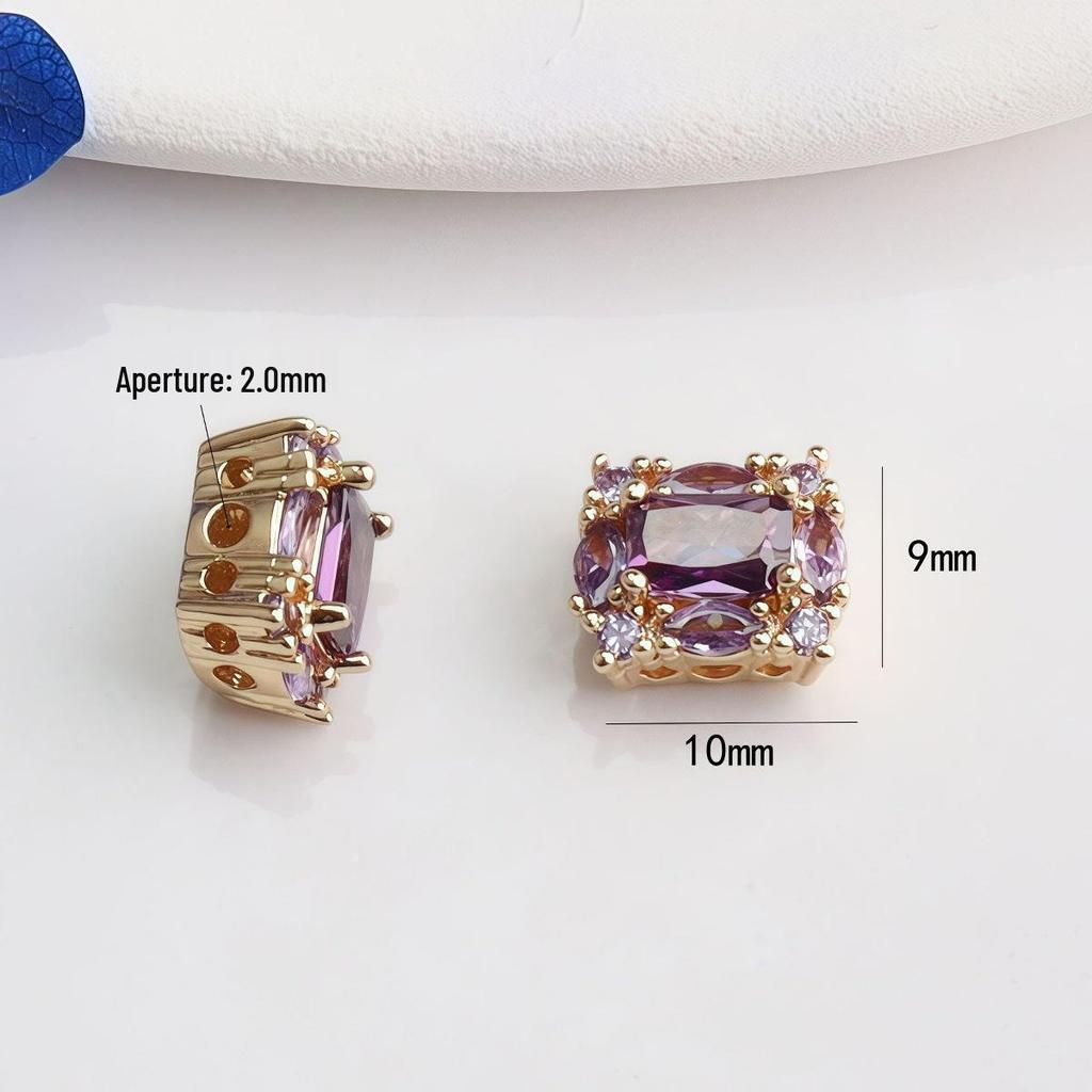 14K Gold Filled Quadratische Zirkon-Abstandshalterperlen für die Schmuckherstellung