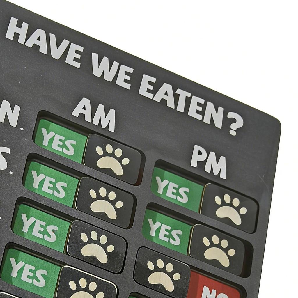 Feeding Reminder Sign Adorable Hangable Board Decoration Pet Feeding Recorder Board For Living Room Kitchen Dining Room Bedroom
