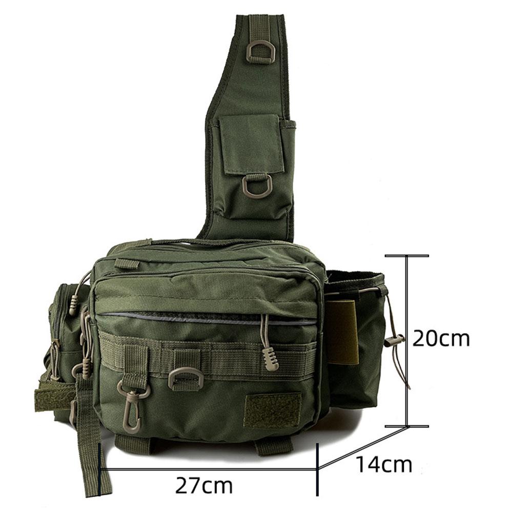 Fishing Tackle Bag Multifunctional Fishing Backpack Single Shoulder Fishing Gear Bag with Rod Holder for Fishing Hiking Hunting