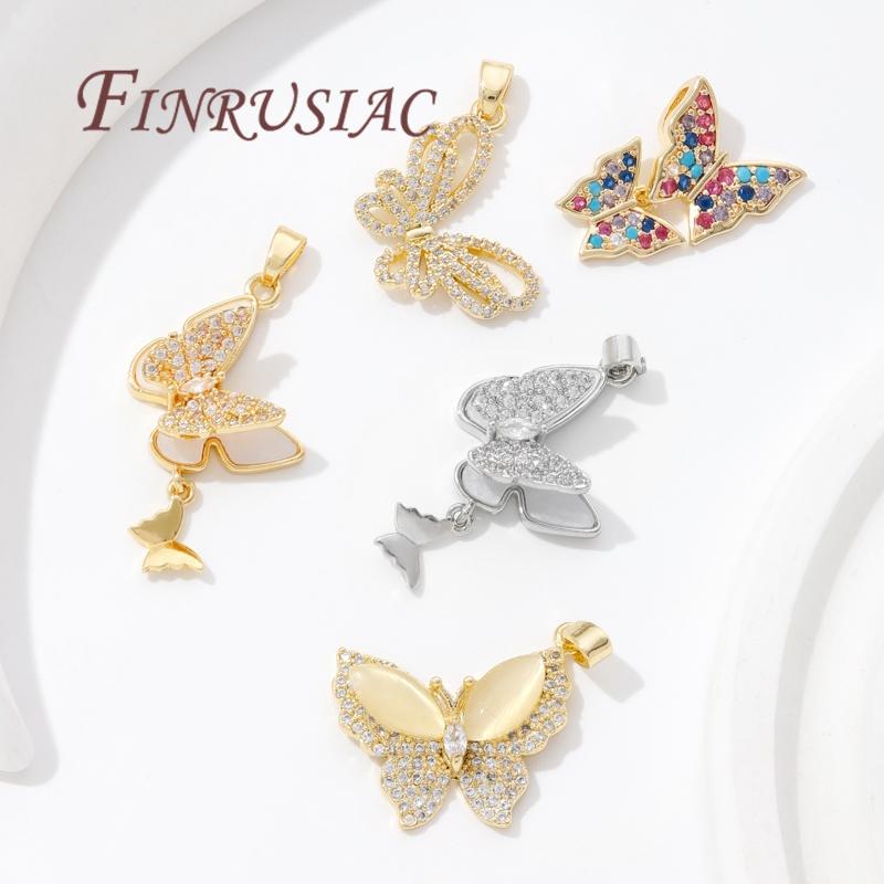 18K Real Gold Plated Crystal Charms For Jewelry Making,Trendy Jewellery Charms Accessories,Pendant For Needlework
