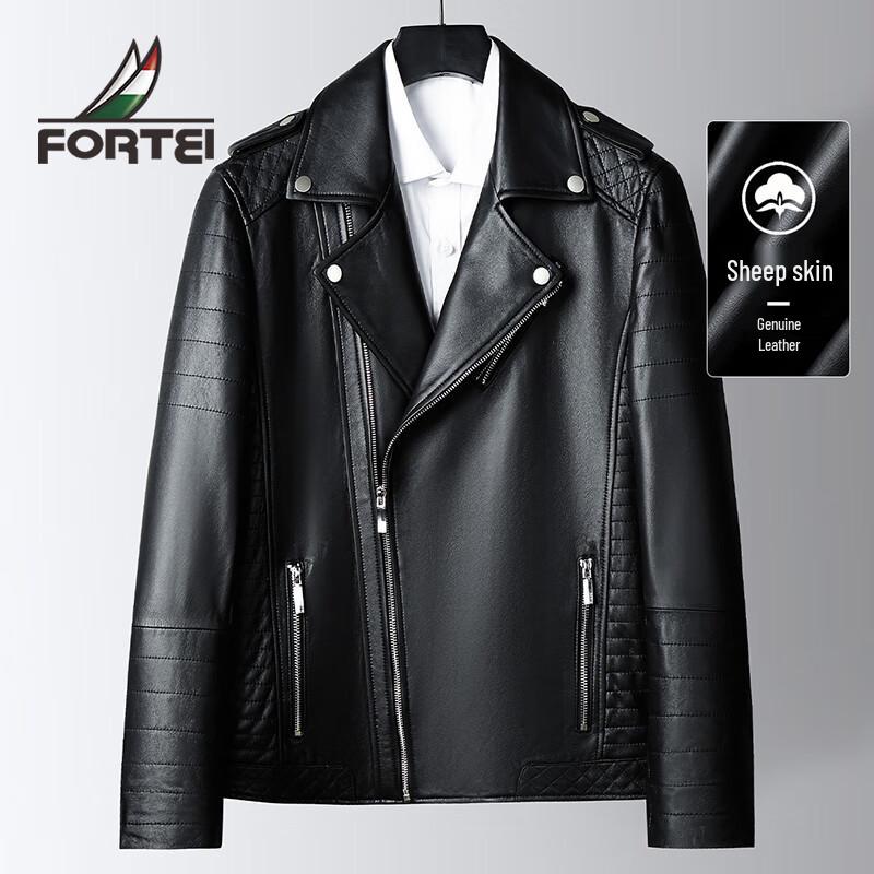 

Futhing Мужская мотоциклетная кожаная куртка из натуральной овчины XL