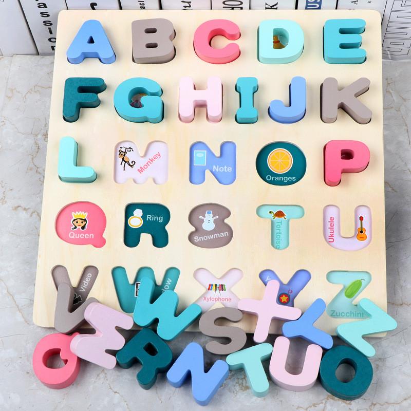 Wooden Number And Letter Shape Recognition Board For Toddlers Educational Toy