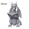 Dragon Ornaments 3D Printed Reading Figurine, Cute Statue with Glasses Fantasy Book Decor Book, Desktop Bookshelf Decor, Lover Gift Whimsical Desk