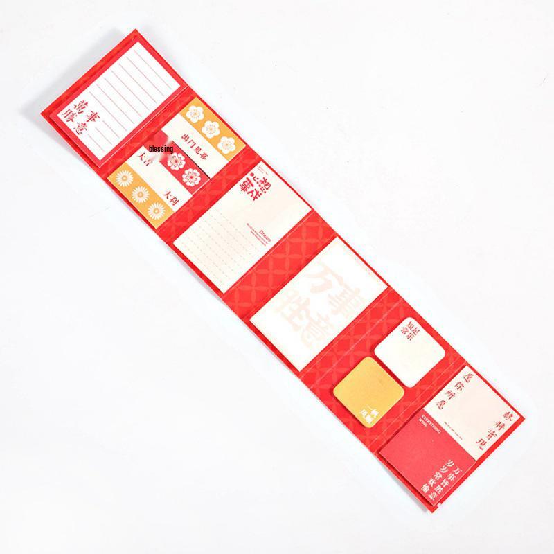 Momo Duo Series Sticky Notes: Festive Blessings & Journal Message Stickers, 4 Designs
