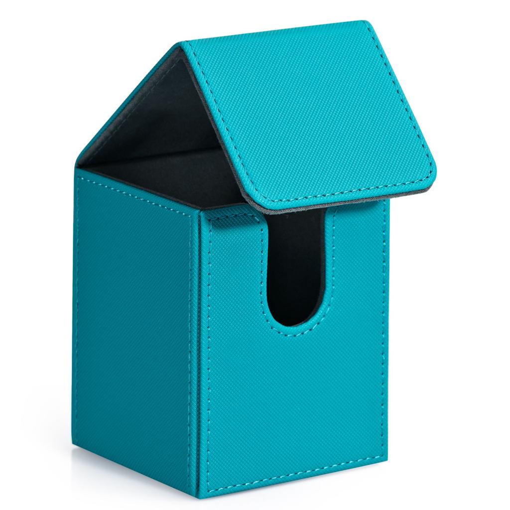 Card Deck Box,Card Storage Box holds 100+ Single Sleeved Cards, PU Leather Magnetic Closure for Magic cards TCG cards