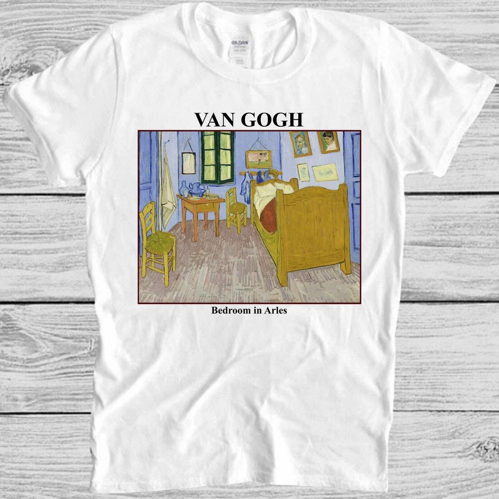 Van Gogh Bedroom in Arles Art Drawing Meme Gamer Movie Gift Tee T Shirt M1112 S