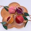 Pomegranate Handmade Genuine Veg Tan Leather Bag Charm Fruit For Women Luxury Purse Decoration Gift Multi Options Bag Charm