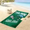 Tulane Green Wave Print Beach Towel, Large Soft Quick Dry Towel for Beach Camping Swimming