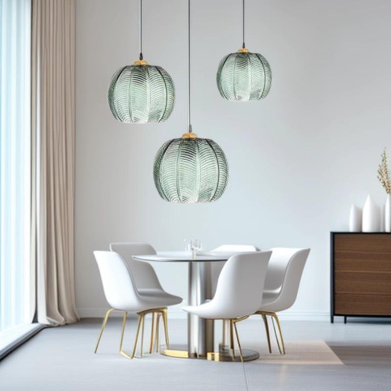Modern Green Leaf Glass Pendant Light for Dining, Restaurant, or Bedroom