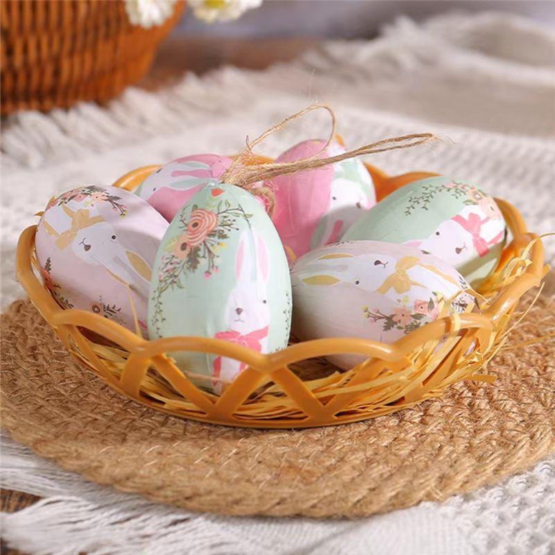J1UL1N Easter Colorful Egg Basket,Hanging Ornaments & Pendants For Easter Parties Decorations, Ideal Kids Gifts