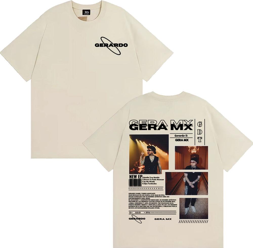 Rapper Gera Mx Album Tour 2025 Graphic T-shirts Men Women Clothing Harajuku Style Vintage T Shirt Casual Loose Oversized T-shirt