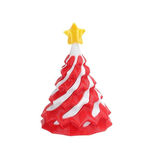 3D Printed Spiral Cone Christmas Ornament - Small Funny Passthrough Fidget Toy, Festive Xmas Gift for Family