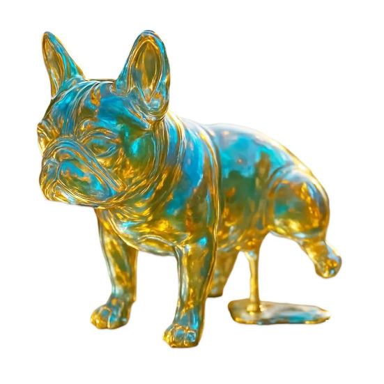 Middle Finger Bulldog Statue Resin Flip-off French Bulldog with Sunglasses Peeing Bulldog