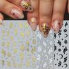 Nail Art Sticker, Little Spirit Snake, Moon, Mango, Gold And Silver, Black And White Snake Cartoon Nail Sticker.