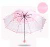 Transparent Summer Flower Folding Umbrella Triple Fold Apollo Cherry Blossom Umbrella
