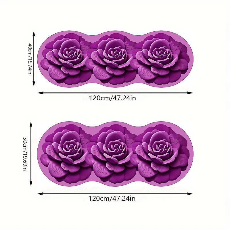 Unregelmäßiger 3D-Blumenteppich Verdickter Hautfreundlicher Bettvorleger Wohnzimmer Schmutzabweisende Bodenmatte