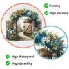 Flowers Fairy Door Wall Sticker Removable Garden Gate Path Decals Peel And Stick Art Mural for Baby Nursery Bedroom Living Room Decor