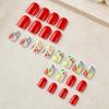 Short European Bright Surface Strawberry Fruit Nail Art - Fresh Contrasting Press-On Nails, Set of 24 Detachable Pieces for Spring and Summer