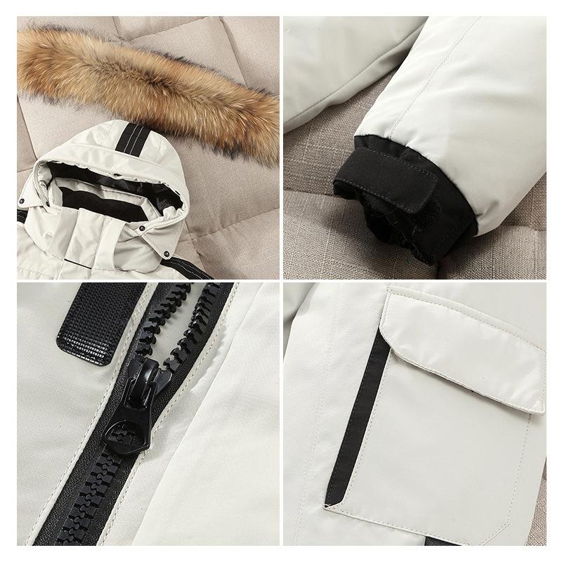 Running Men's New Korean Tooling Down Jacket Women's Mid-length Thickened 2021 Winter Loose Couple Jacket Tide