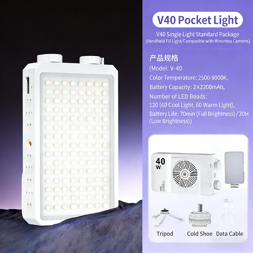 Portable mini fill light, handheld LED pocket light, outdoor shooting soft light,selfie live video photography indoor fill light