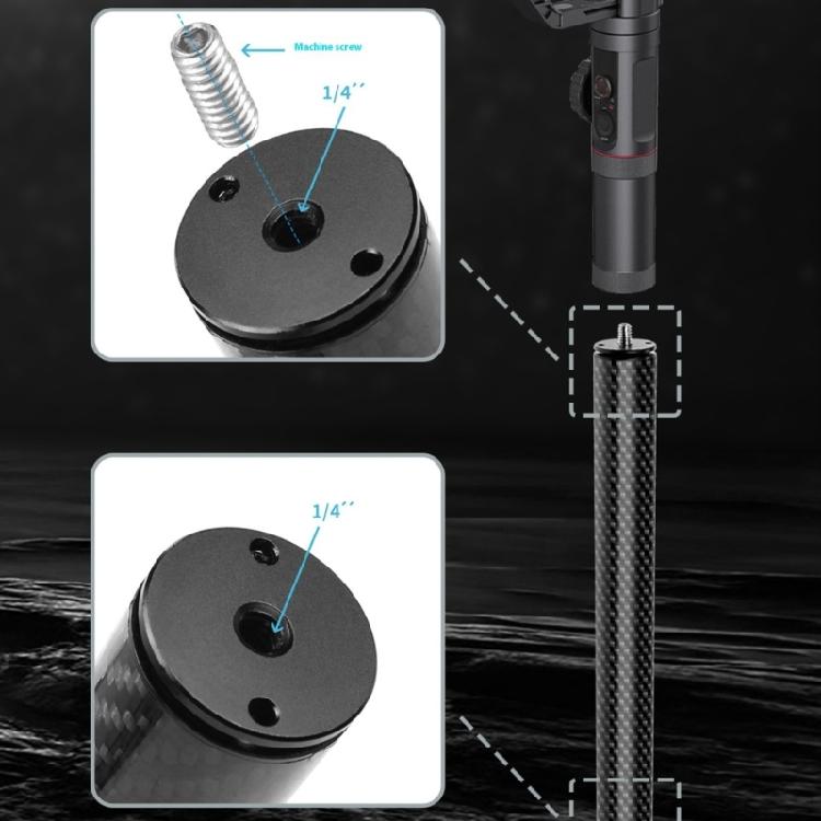 Portable Floating Camera Stabilizer 28.5mm Grip Diameter Lightweight Carbon Fiber Construction Buoyant Extension Rod