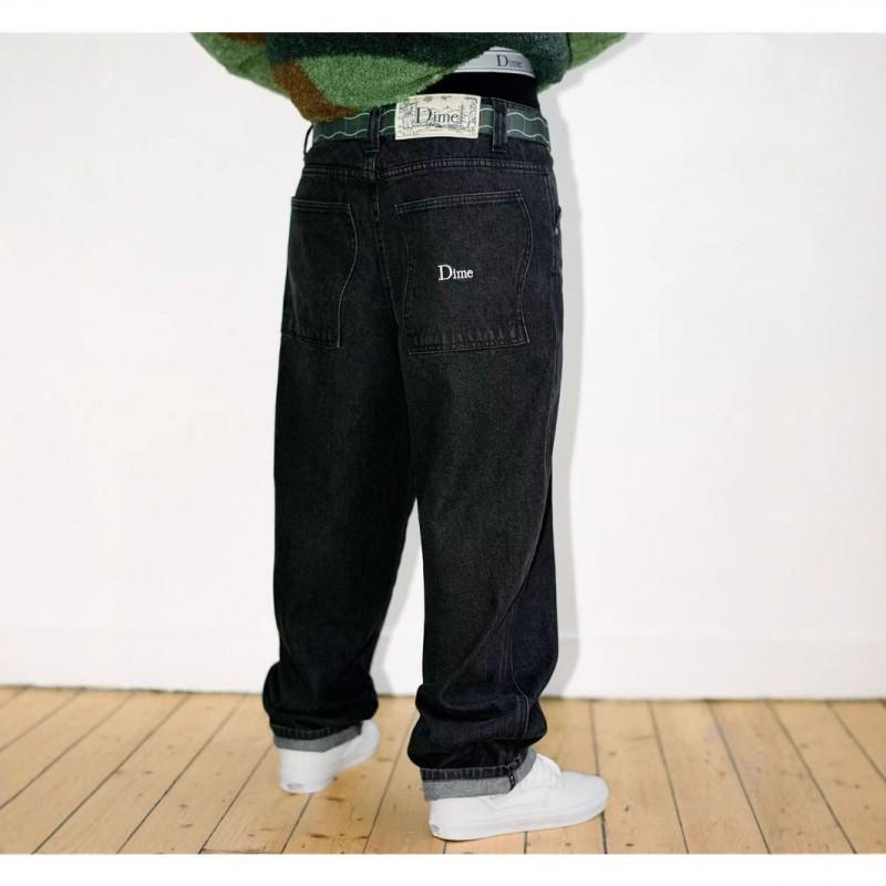 Herren Baggy Jeans mit geradem Schnitt - Gewaschene Baumwolle Skateboard-Stil Niedrige Leibhöhe Besticktes Detail Freizeitkleidung