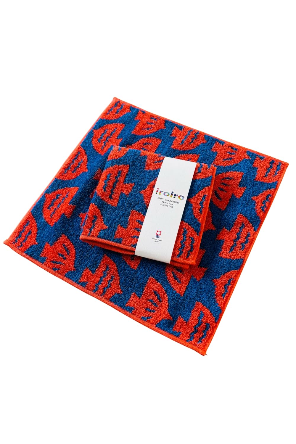 Imabari Towel iroiro Collection Handkerchief Towel with Band, 25cm x 25cm, Made in Japan, Imabari, 100% Cotton, Soft and Gentle on Skin, Cute Design