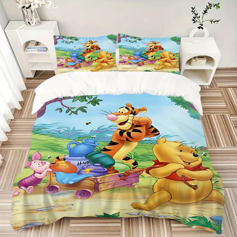 Winnie Pooh Friends Print 3Pcs Bedding Setduvet Cover With 2 Bedropillowcase Home Birthday Gift