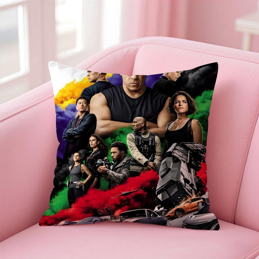 Film FFast Furious Cushion Cover Pillow Case Ultra Soft Skin Friendly Fabric Cloud Like Comfort Concealed Zipper
