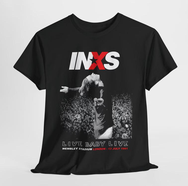 

Vintage INXS Live in Wembley 1991 Tee Retro Rock Band Shirt Unisex T-Shirt L