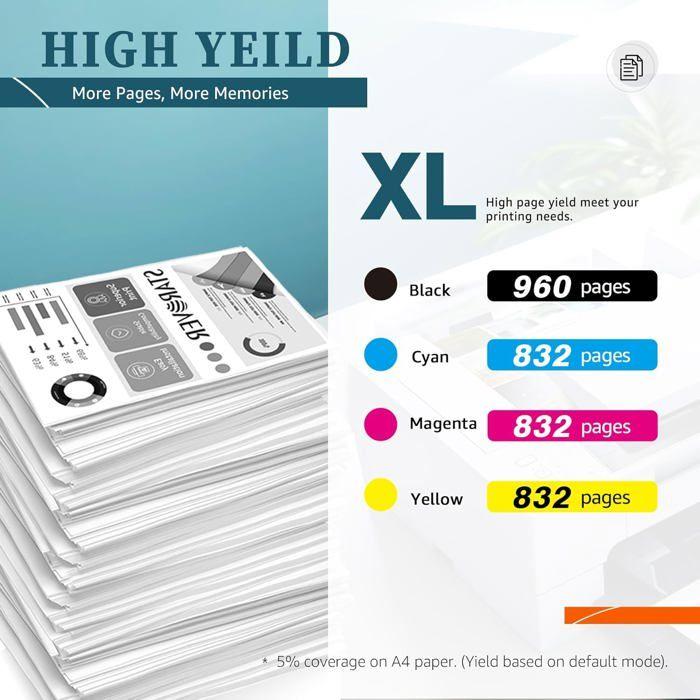 903Xl Puce Mise À Jour Compatible Avec Hp 903Xl 903 Xl Cartouche D'Encre Pour Hp Officejet Pro 6950 6960 6970 All-In-One Imprimante