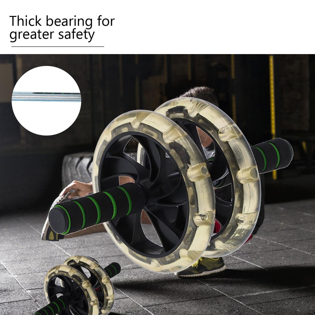 200mm Bauchmuskelrad Roller Rutschfest Doppelte Räder Trainingsroller für Core-Training