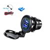 Dual USB Charger Socket Adapter Waterproof Power Outlet 4.2A LED Light for 12V/24V Car Boat Marine RV Motorcycle Truck