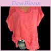 Stylish Women V-neck Short Sleeve Hollow Out Casual Blouse For Summer Comfort
