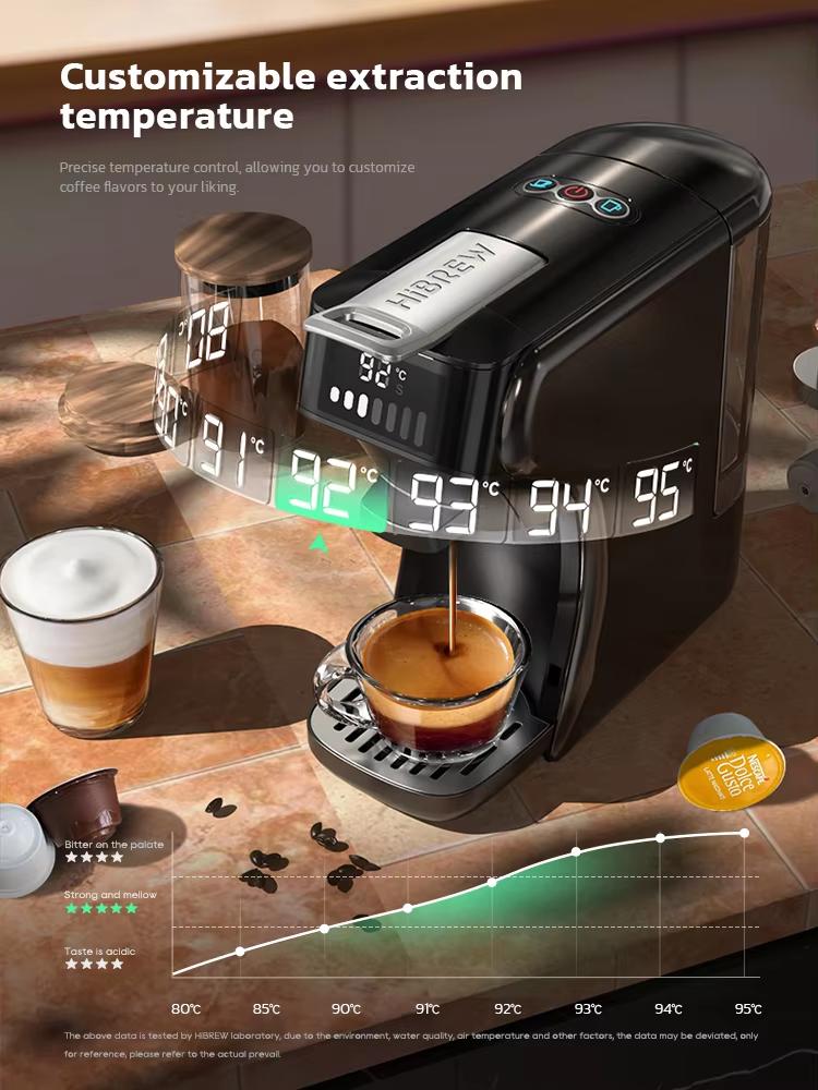 New HiBREW 6in1 Capsule Coffee Machine Hot/Cold Multiple Espresso Cafetera Cappuccino Coffee Maker Dolce Gusto Nespresso Powder H1B