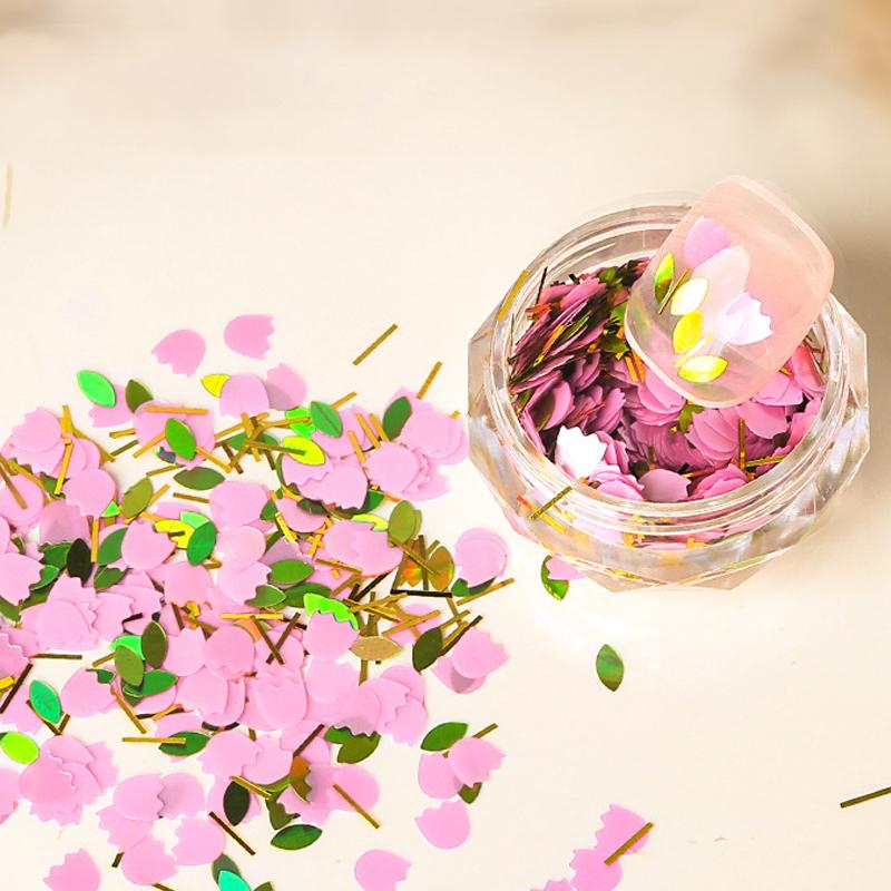 

1Box Tulips Flowers Petal Chips Nail Sequins Nail Art Supplies Decorations Nail Charms Jewelry Diy Manicure Art Accessories as the picture