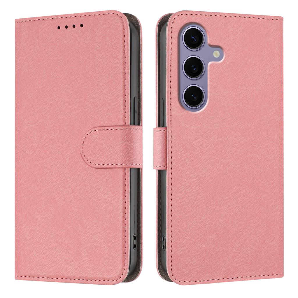For Samsung Galaxy S25/Galaxy S24 Leather Case Solid Color Phone Cover with Wallet