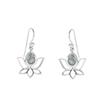 Garnet Flower Earrings: Sterling Silver Dangle Earrings